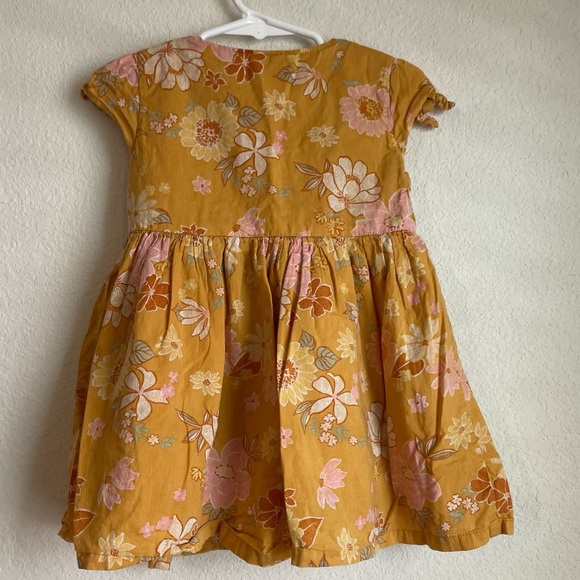 OshKosh B'gosh girls floral Yellow and Pink Flutter Sleeve Sundress size 2T - Picture 2 of 6